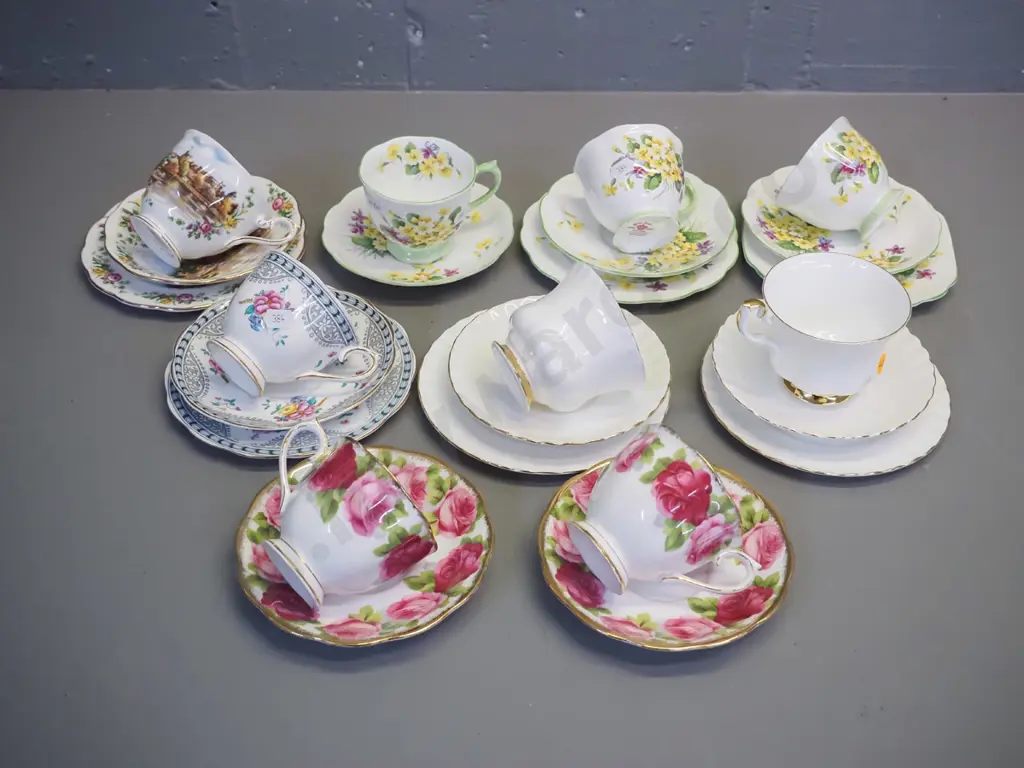 Royal Albert china items - 6 trios and 3 cups & saucers Image 1++