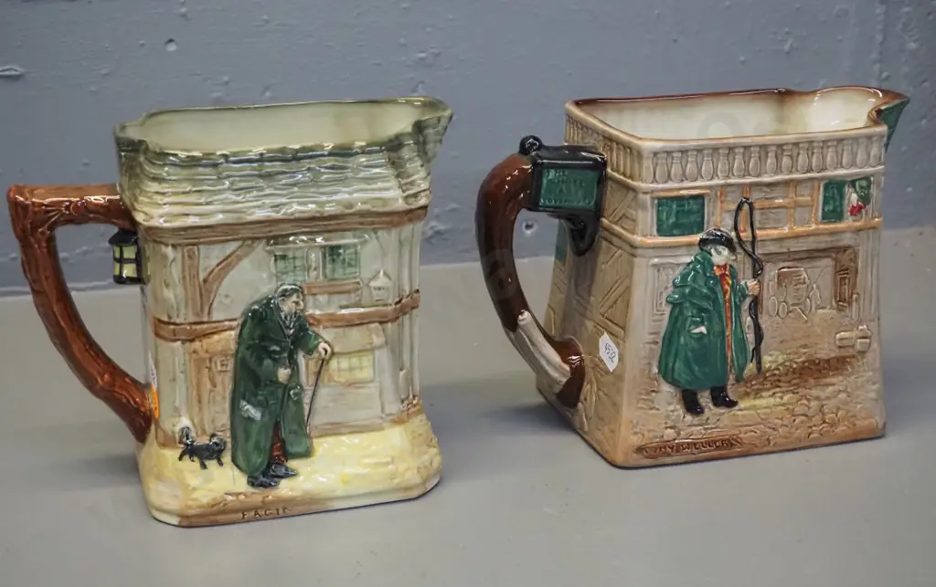 2 Royal Doulton Dickens ware jugs - Oliver Twist and Pickwick Papers H-150 Image 1++