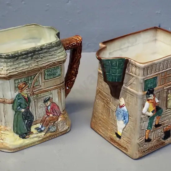 2 Royal Doulton Dickens ware jugs - Oliver Twist and Pickwick Papers H-150