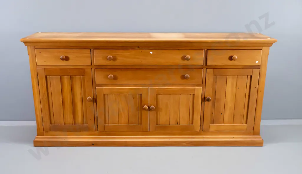 recycled kauri large sideboard w/4 drawers, 4 doors, adjustable shelves, fading to polish on top H920 W2000 D440 Image 1++