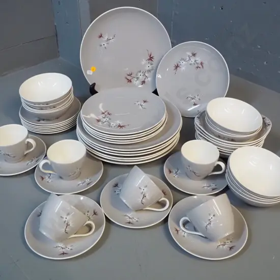 Royal Doulton 'Frost Pine' 6 place dinner set with extra sweet bowls