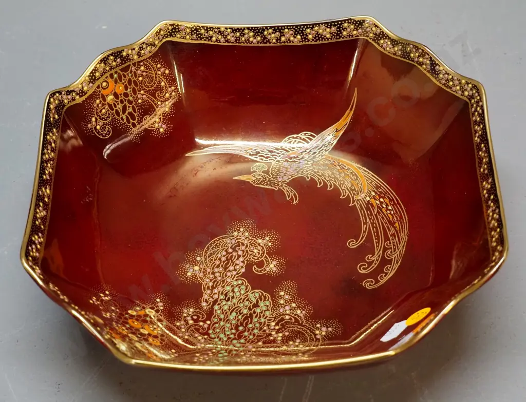 Crown Devon lustre bird bowl D-230 Image 1++