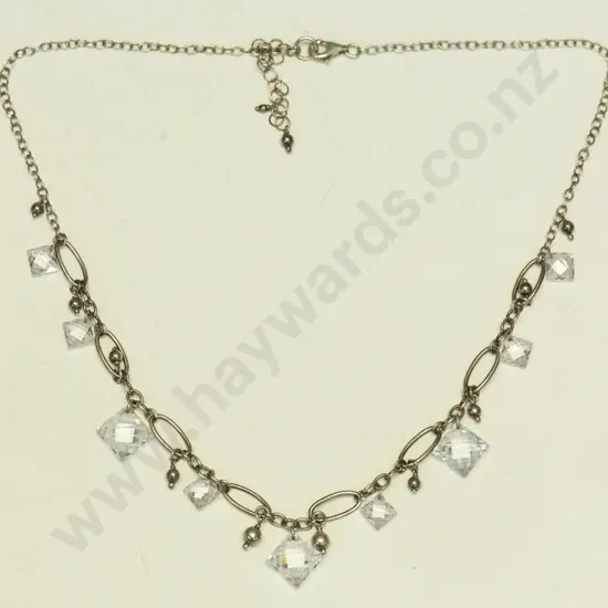 crystal necklace stamped 925