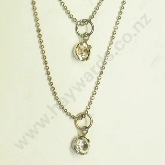 silver cz necklace