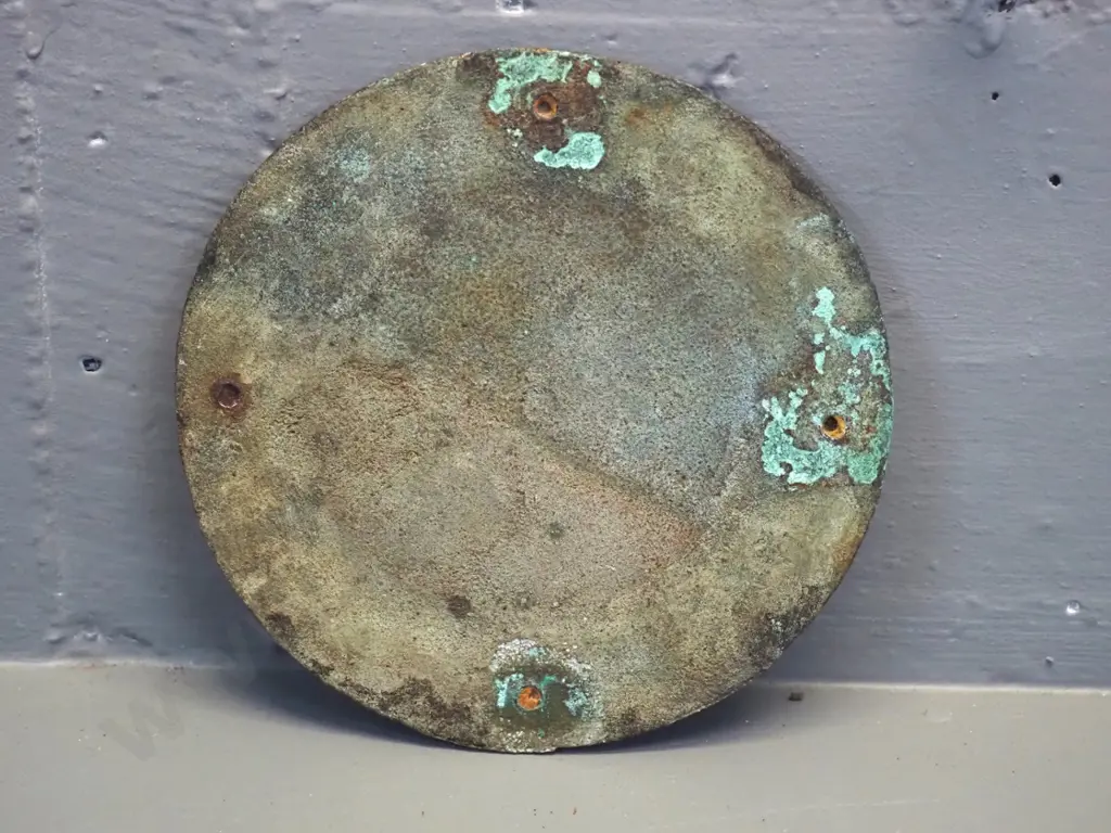 cast brass NZR Railway Workshop carriage king bolt cover plate D-160 Image 1++