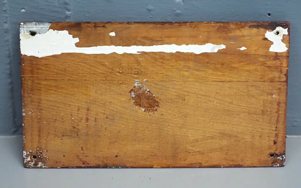 vintage NZR painted wooden passenger carriage warning sign - has repaired split H-130 W-240 Image 1++
