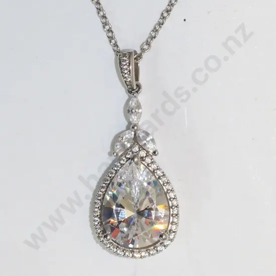 silver cz necklace chain stamped 925