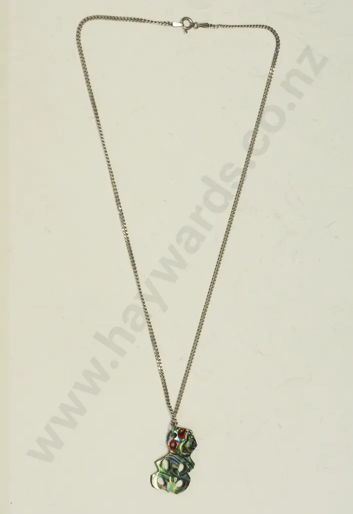 paua shell necklace chain stamped 925 Image 1++