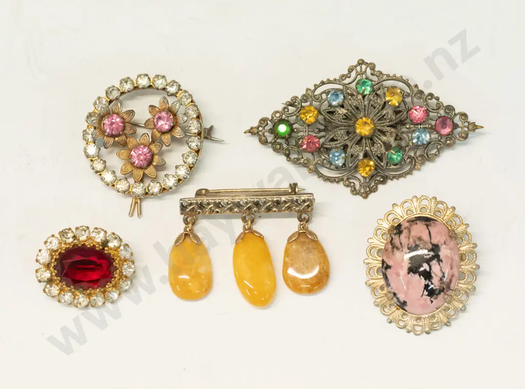 5 asstd costume brooches Image 1++