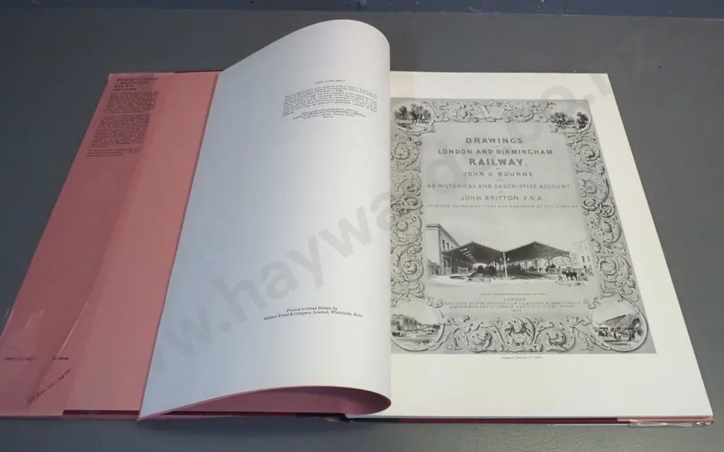 large David & Charles 1970 facsimile reprint of John Bourne's 1839 London & Birmingham Railway folio - musty smell Image 1++
