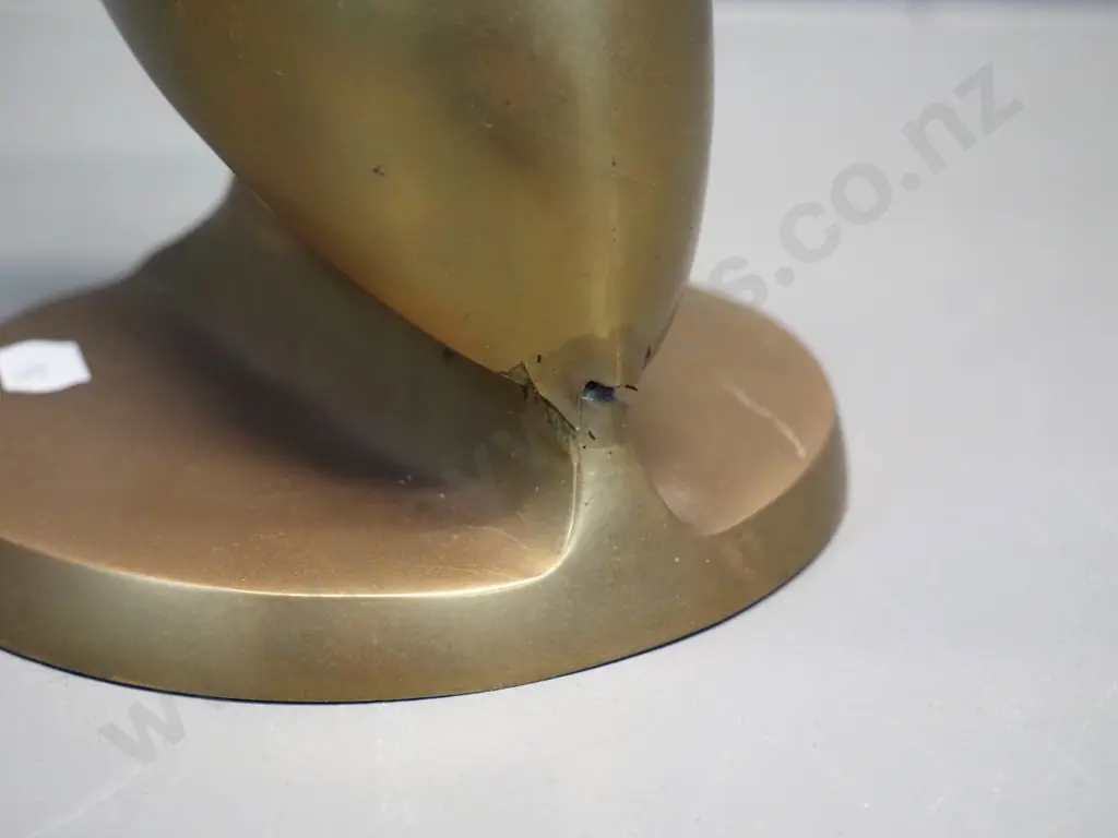 cast brass impala head - signs of damage / repair at joint to base H-550 Image 1++
