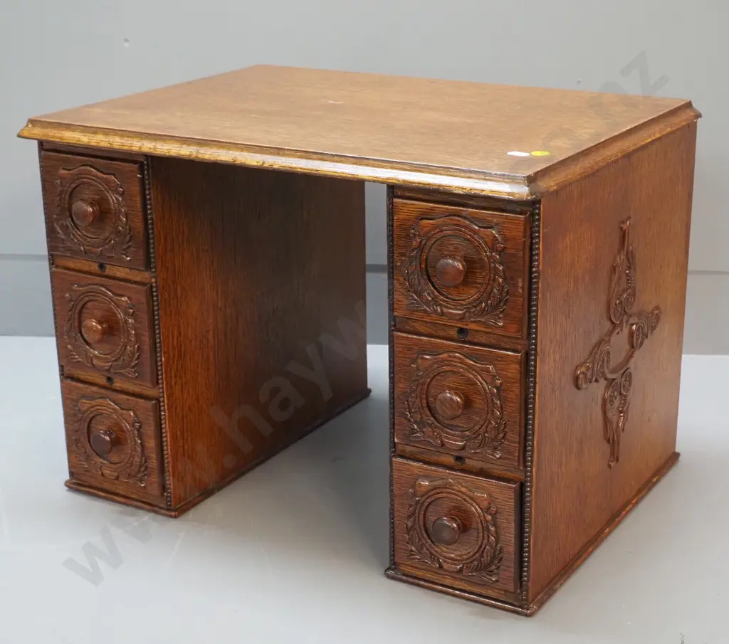small cabinet made from restored sewing machine drawers lined with red velvet H-370 W-500 D-350 Image 1++