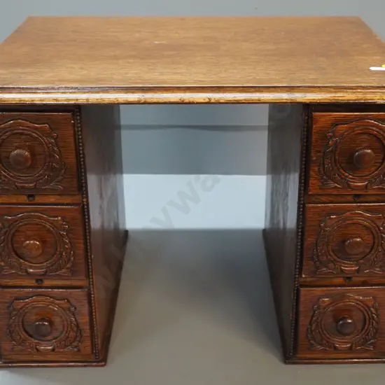 small cabinet made from restored sewing machine drawers lined with red velvet H-370 W-500 D-350