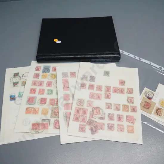 New Zealand stamp album and loose pages - Victorian dates onwards