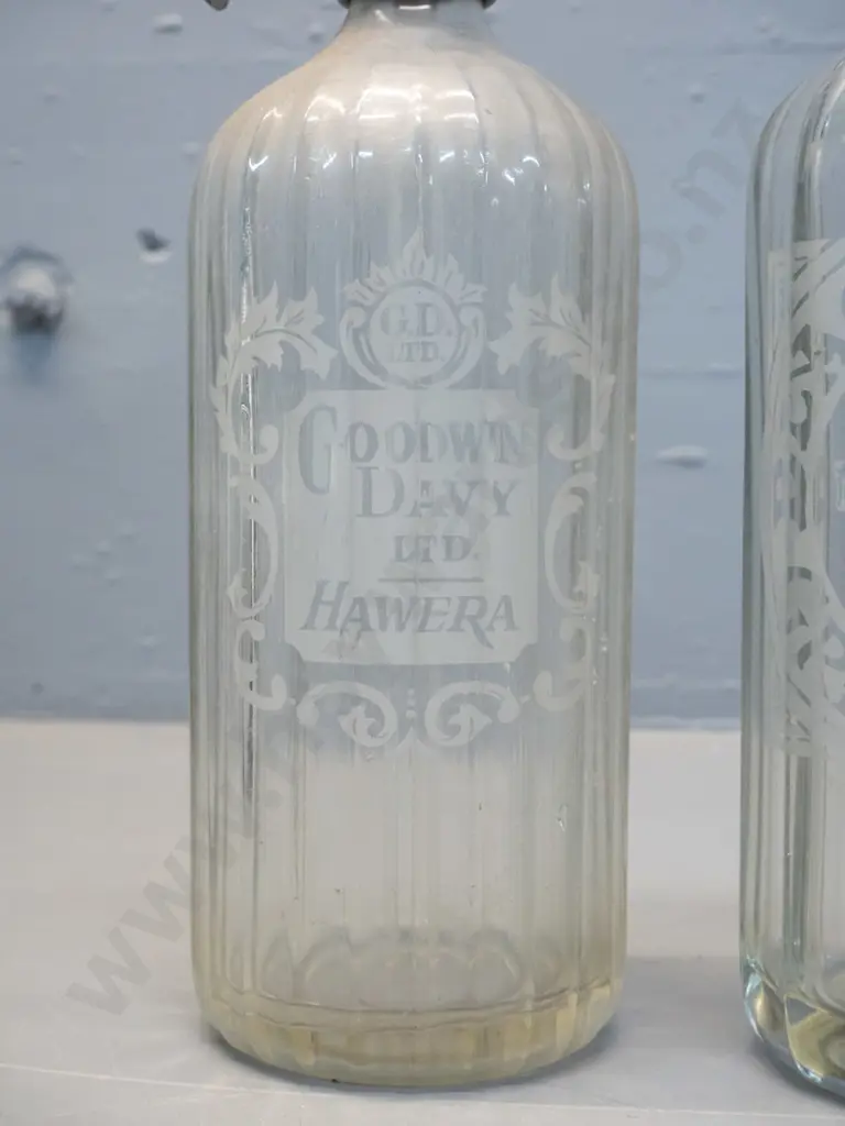 2 vintage soda syphons - Blackmore Greymouth and Goodwin Davy Hawera Image 1++