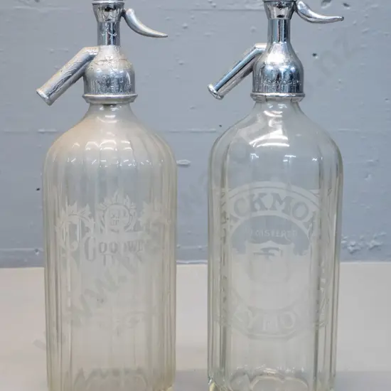 2 vintage soda syphons - Blackmore Greymouth and Goodwin Davy Hawera