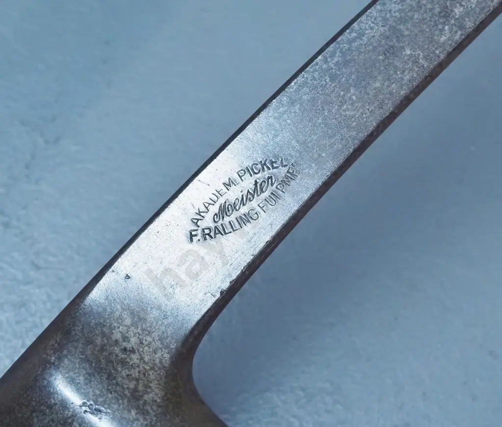 vintage ice axe - marked Meister / Akadem Pickel / F. Ralling Fulpmes / Made in Austria. L-910 Image 1++