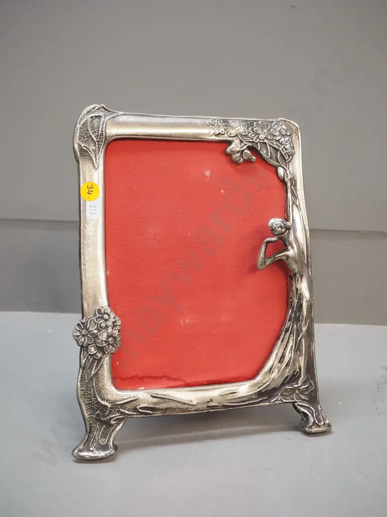 art nouveau style silver finish metal photo frame, no glass H-260 W-200 Image 1++