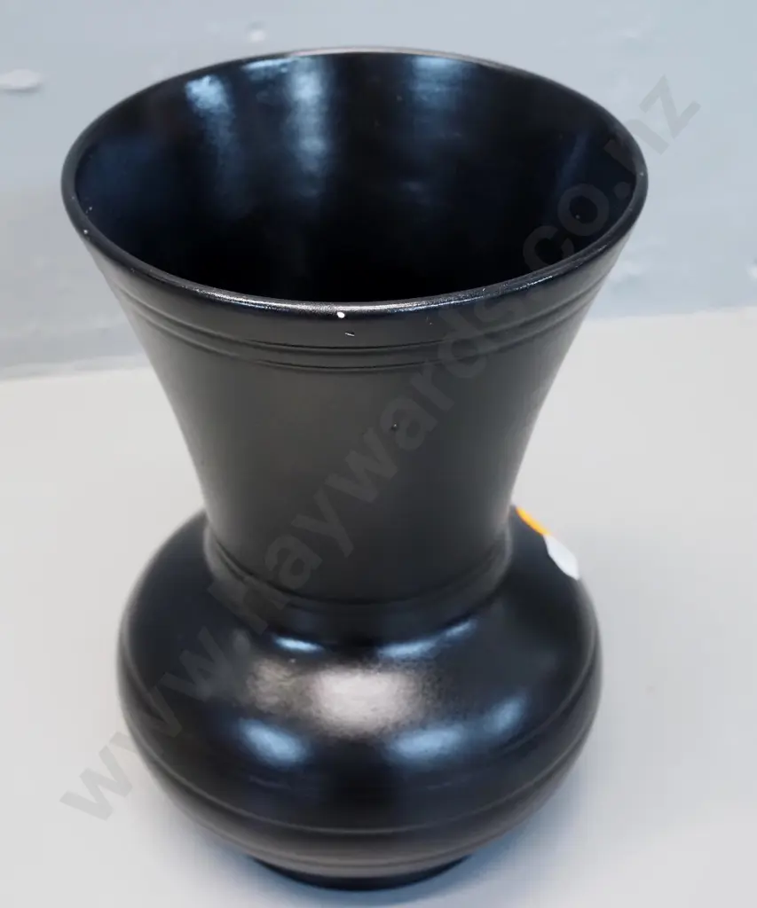 black Titian Studio vase No. V110 - several glaze flecks H-200 Image 1++
