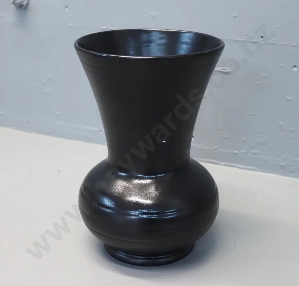 black Titian Studio vase No. V110 - several glaze flecks H-200 Image 1++