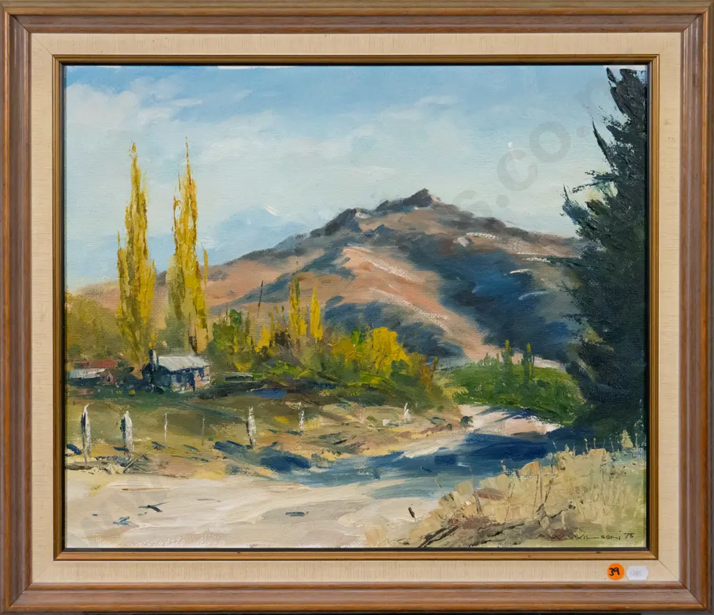 AW Wilson - framed oil "Cottage at Cambrians - Late Autumn" H-390 W-460 Image 1++