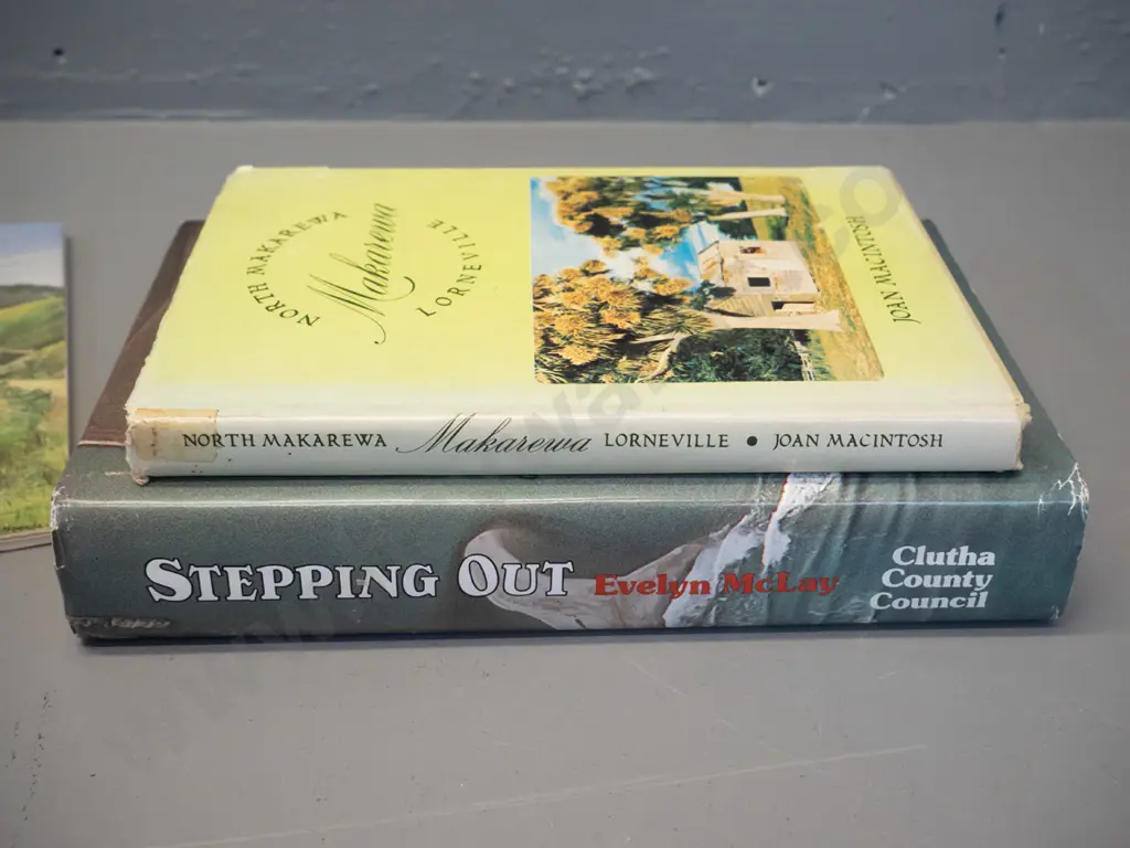 4 books - Balclutha and Makarewa local histories, some fading to dust cover of one Image 1++