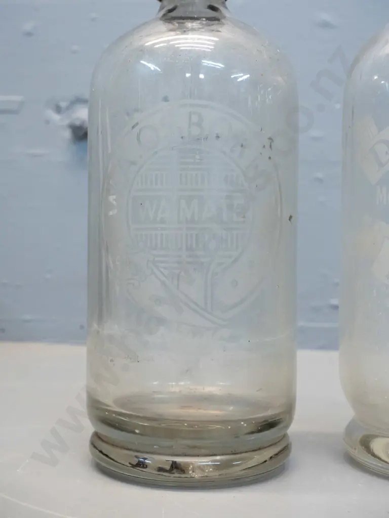 2 vintage soda syphons - WA Osbourne Waimate and DH Doyle Fairlie Image 1++