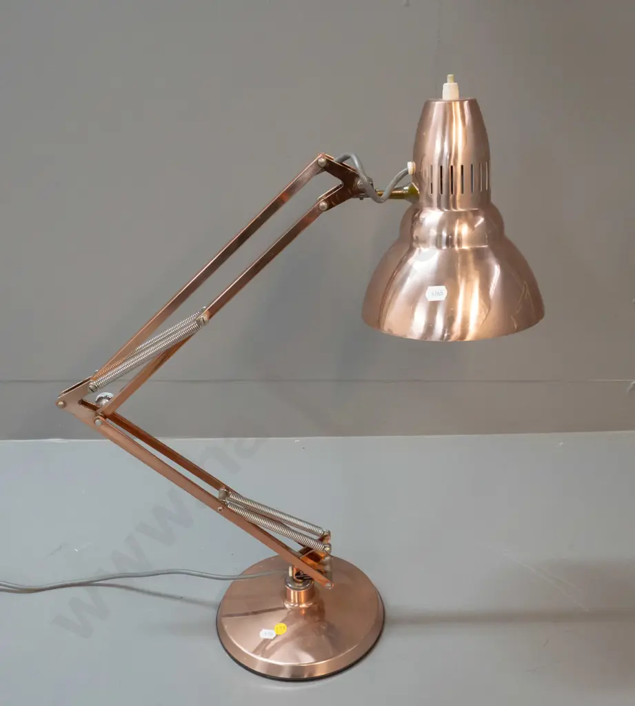 Superlux Auckland copper finish anglepoise lamp - shade D-180 Image 1++