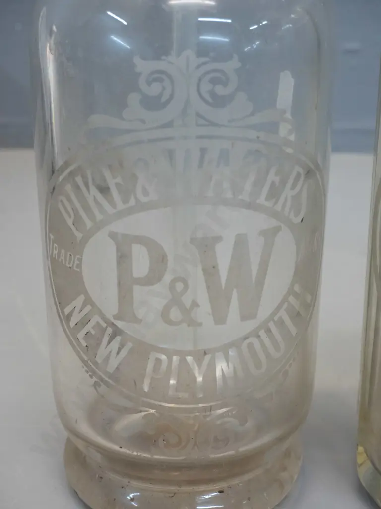 2 vintage soda syphons - Pike & Waters New Plymouth and CA Clark & Son Rotorua Image 1++