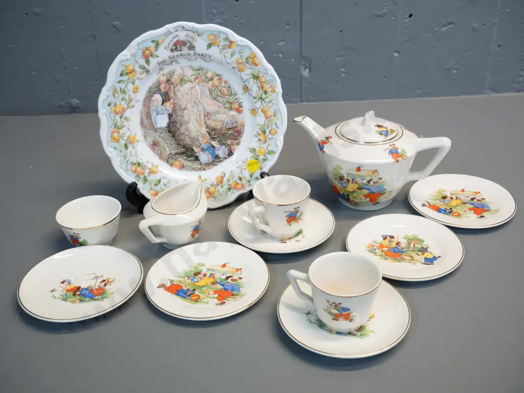 English china child's tea set and a Royal Doulton Brambley Hedge plate D-210 Image 1++