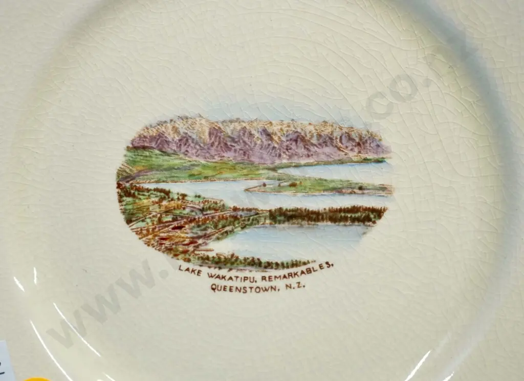 Crown Devon Queenstown souvenir china trio - some crazing Image 1++