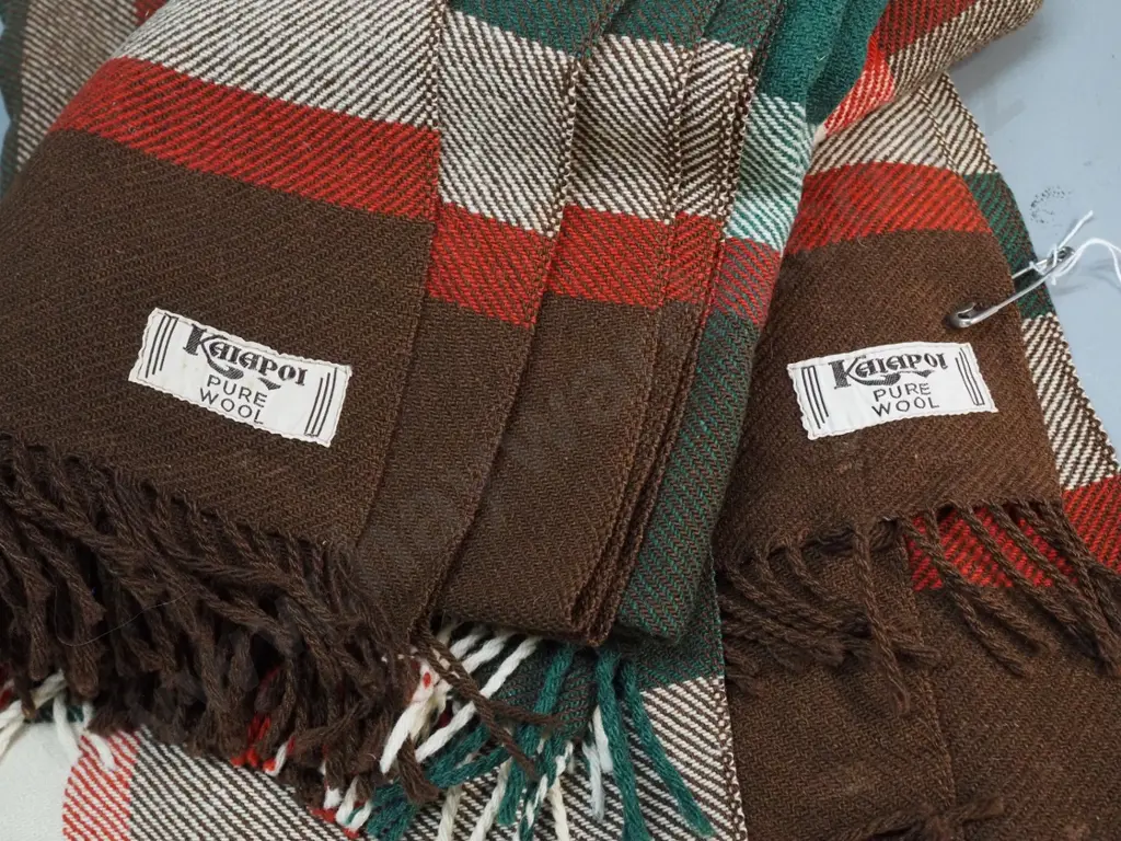 2 Kaiapoi wool travel rugs - some light wear Image 1++