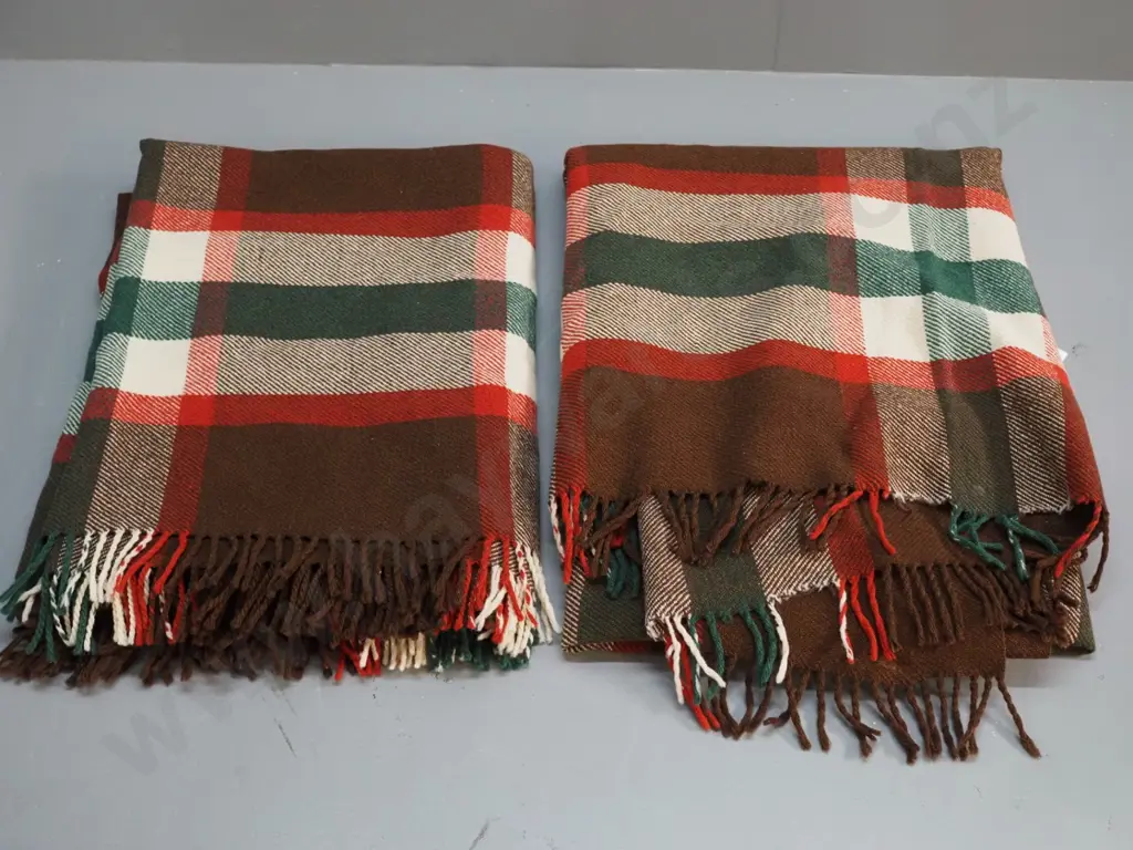 2 Kaiapoi wool travel rugs - some light wear Image 1++